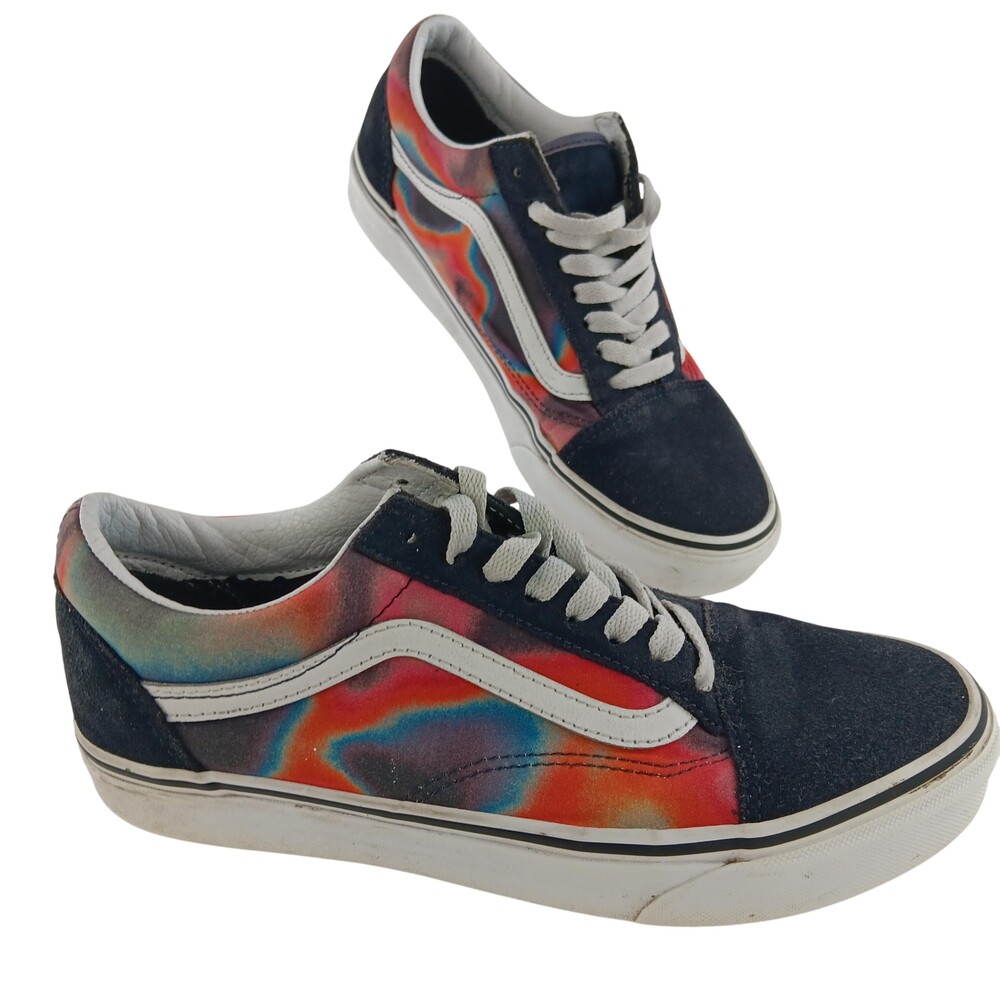 Vans Shoes Mens Size 7 Navy Multicolor Old Skool Tie Dye Skate Low Top Classic